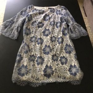 Blue and white floral dress